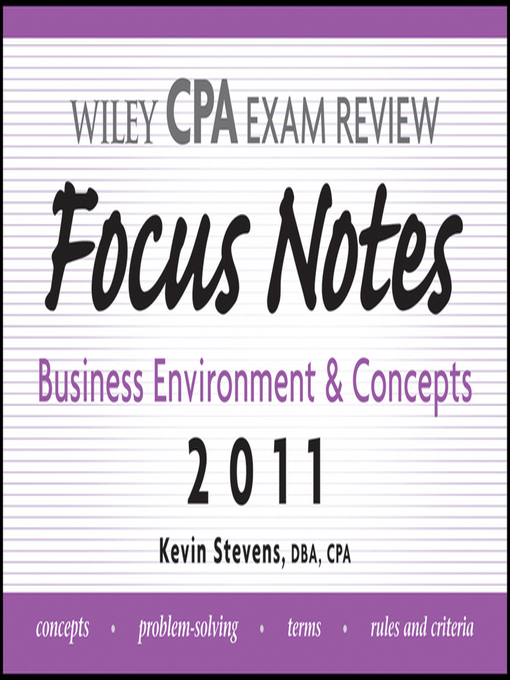 Title details for Wiley CPA Examination Review Focus Notes by Kevin Stevens - Available